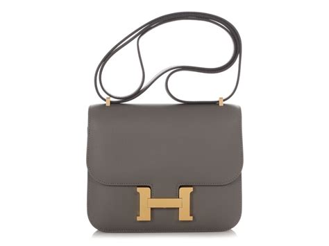 Hermès Gris Meyer Swift Constance 18 Mirror Gold Hardware, 